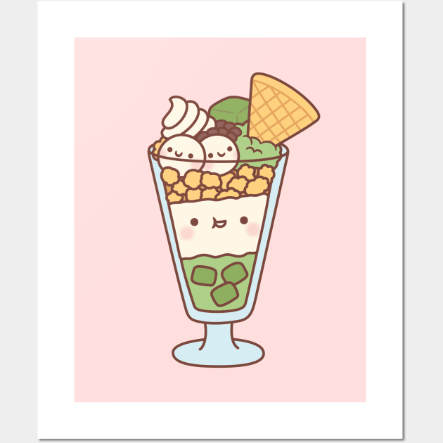 Cute Japanese Style Matcha Green Tea Parfait Wall Art by rustydoodle